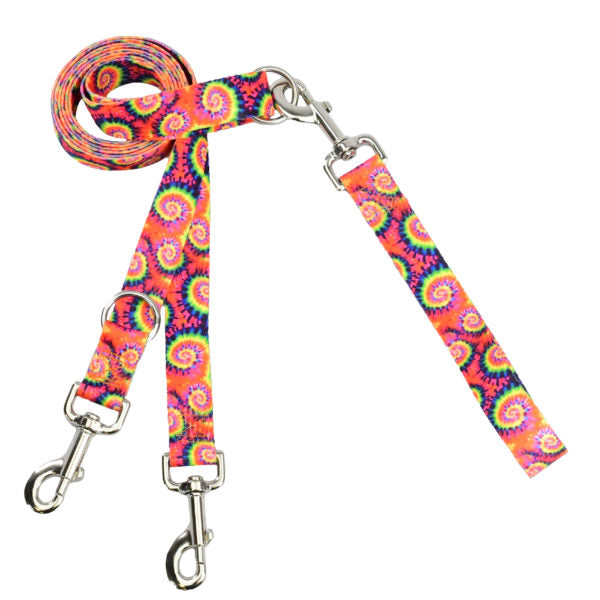 Classic Tie-Dye Double Connection Leash – EarthStyle from 2 Hounds Design
