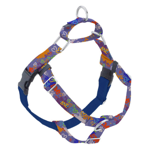 Love Graffiti Blue Freedom No-Pull Dog Harness – Earthstyle from 2 Hounds Design