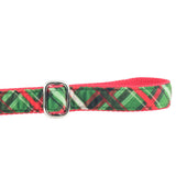 Christmas Plaid Green Velvet Dog Leash (1″ Only) from 2 Hounds Design