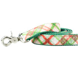 Christmas Plaid Cream Velvet Dog Leash (1″ Only) from 2 Hounds Design