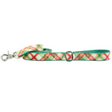 Christmas Plaid Cream Velvet Dog Leash (1″ Only) from 2 Hounds Design