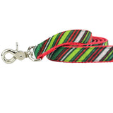 Christmas Stripes Velvet Dog Leash from 2 Hounds Design