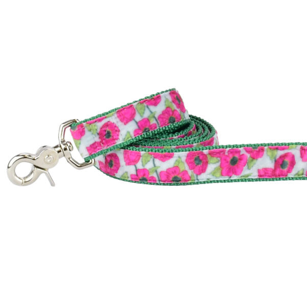 Bold Poppies Velvet Dog Leash from 2 Hounds Design