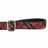 Classic Winter Plaid Velvet Dog Leash from 2 Hounds Design