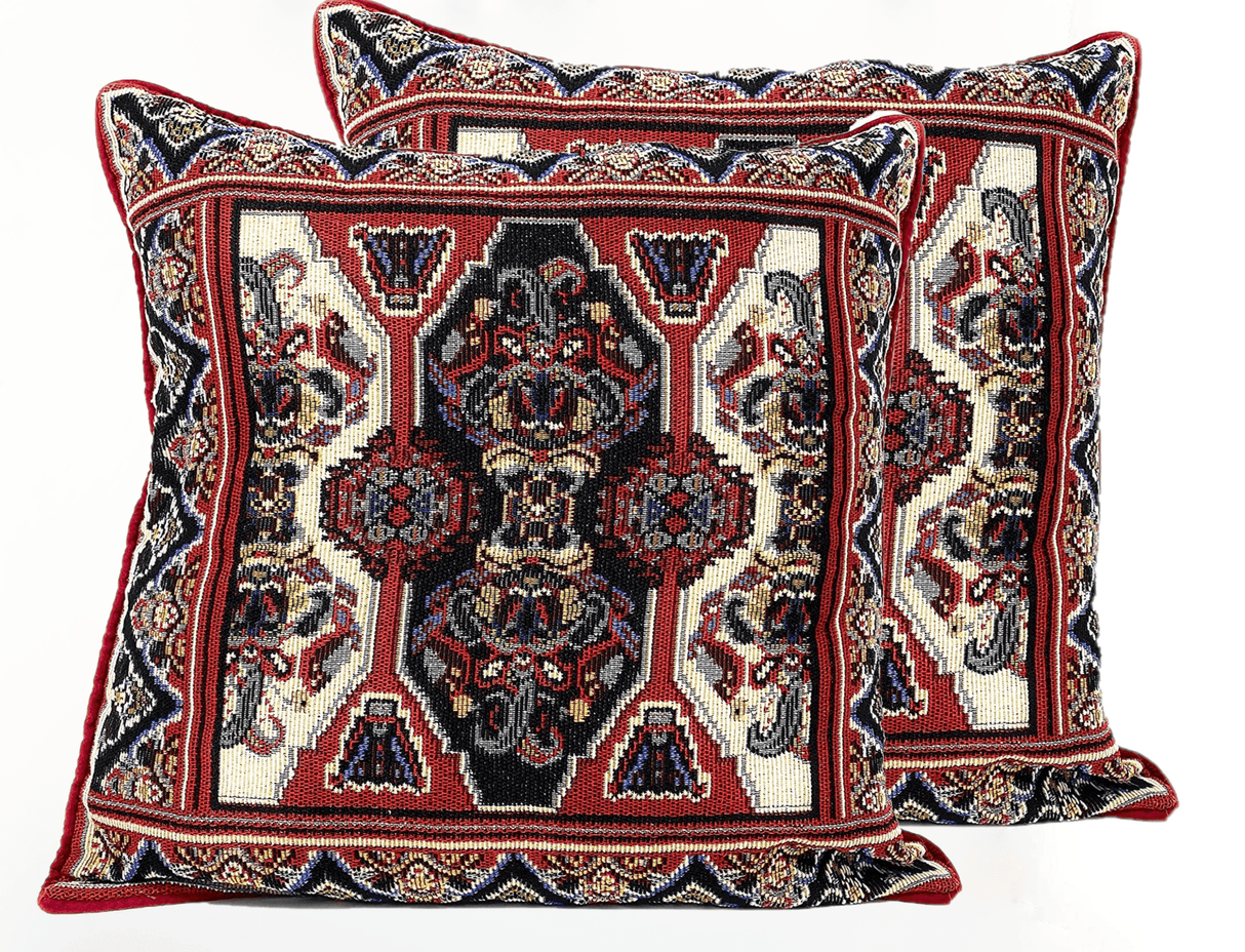 DaDalogy Elegant Majestic Kilim Red Rug Ornate Tapestry Throw Pillow Covers 16" x 16" (18195) from DaDalogy Bedding Collection
