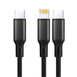 10 Foot 2-in-1 PD Fast Charger - USB-C to USB-C & Lightning Cable - Pack of 12 from Mila Lifestyle Accessories