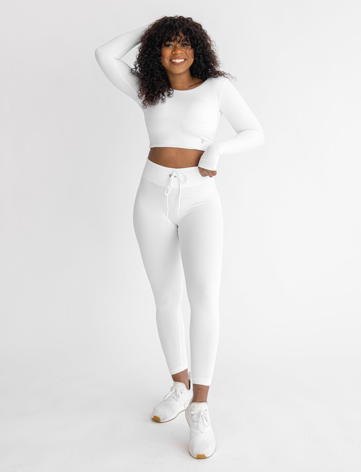 Astoria LIVE LUXE Crossed Sleeve Crop - White From Astoria Activewear