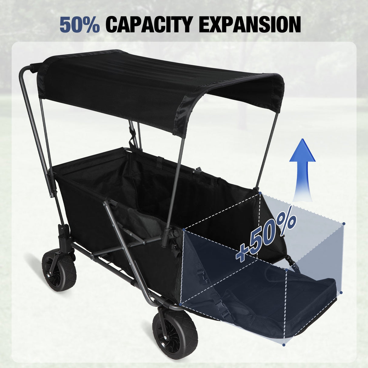 Folding Dog Wagon Cart with Extendable Rear End Heavy Duty From Redcamp