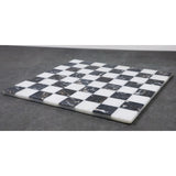 Borderless Marble Stone Luxury Chess Board 15''  -  Black and White stone From Royal Chess Mall