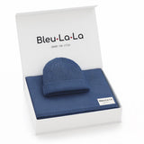 Luxe Collection 100% Organic Cotton Luxury Knit Baby Blanket + Hat Set with Gift Box from Bleu La La