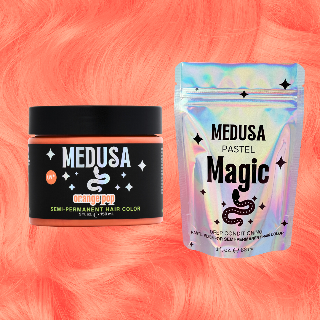 Pastel Orange Hair Dye Bundle: Orange Pop + Pastel Magic from Medusa's Makeup