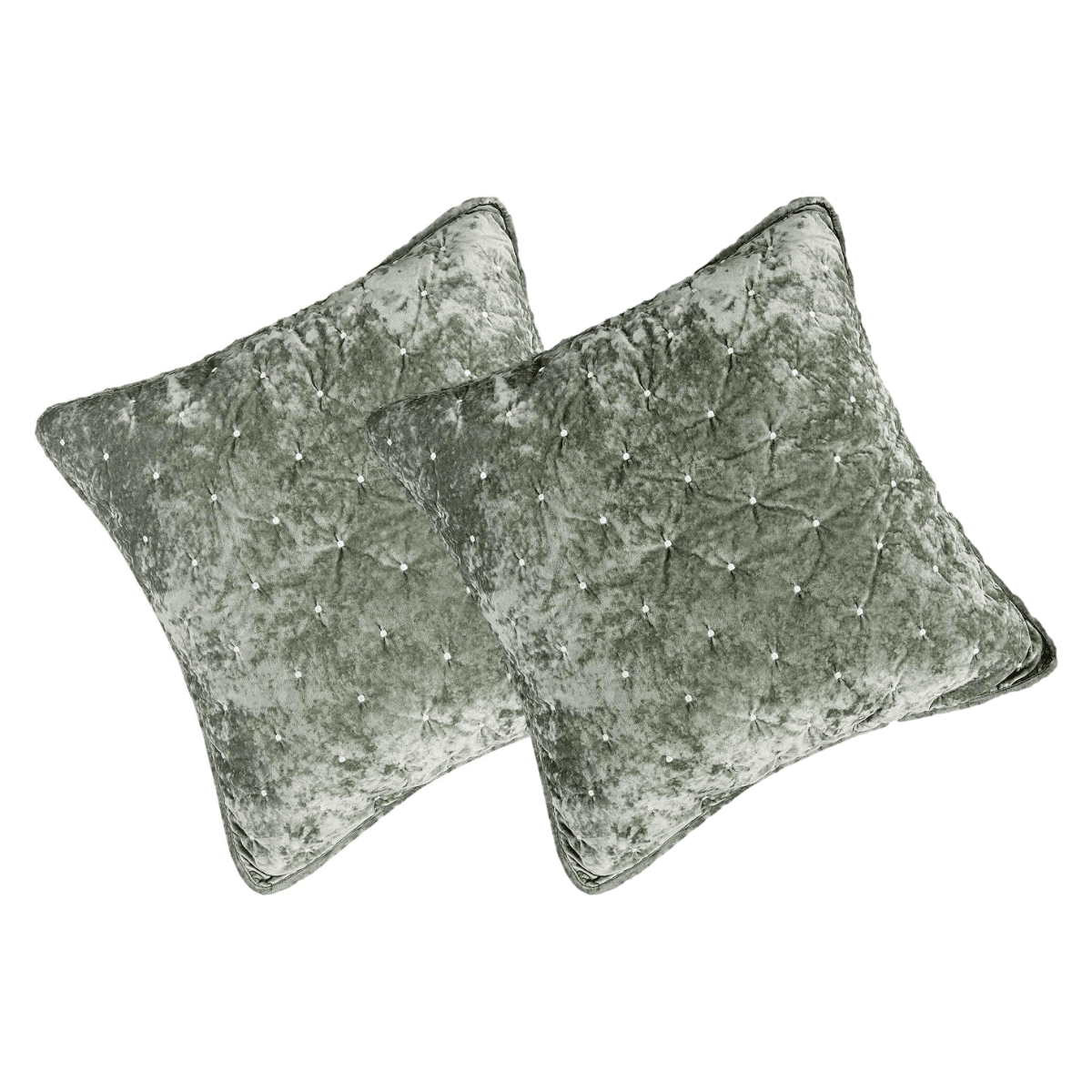 Tache Velvet Dreams Light Green Plush Diamond Tufted Cushion Covers / Euro Sham (JHW-853G) from Tache Home Fashion