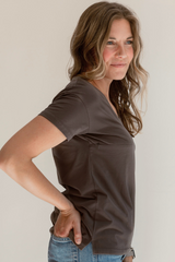 V-Neck Full Zip Breastfeeding Tee From Movemama