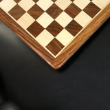 21 inches Large Chess board in Golden Rosewood & Maple Wood - 55 mm Square from Royal Chess Mall