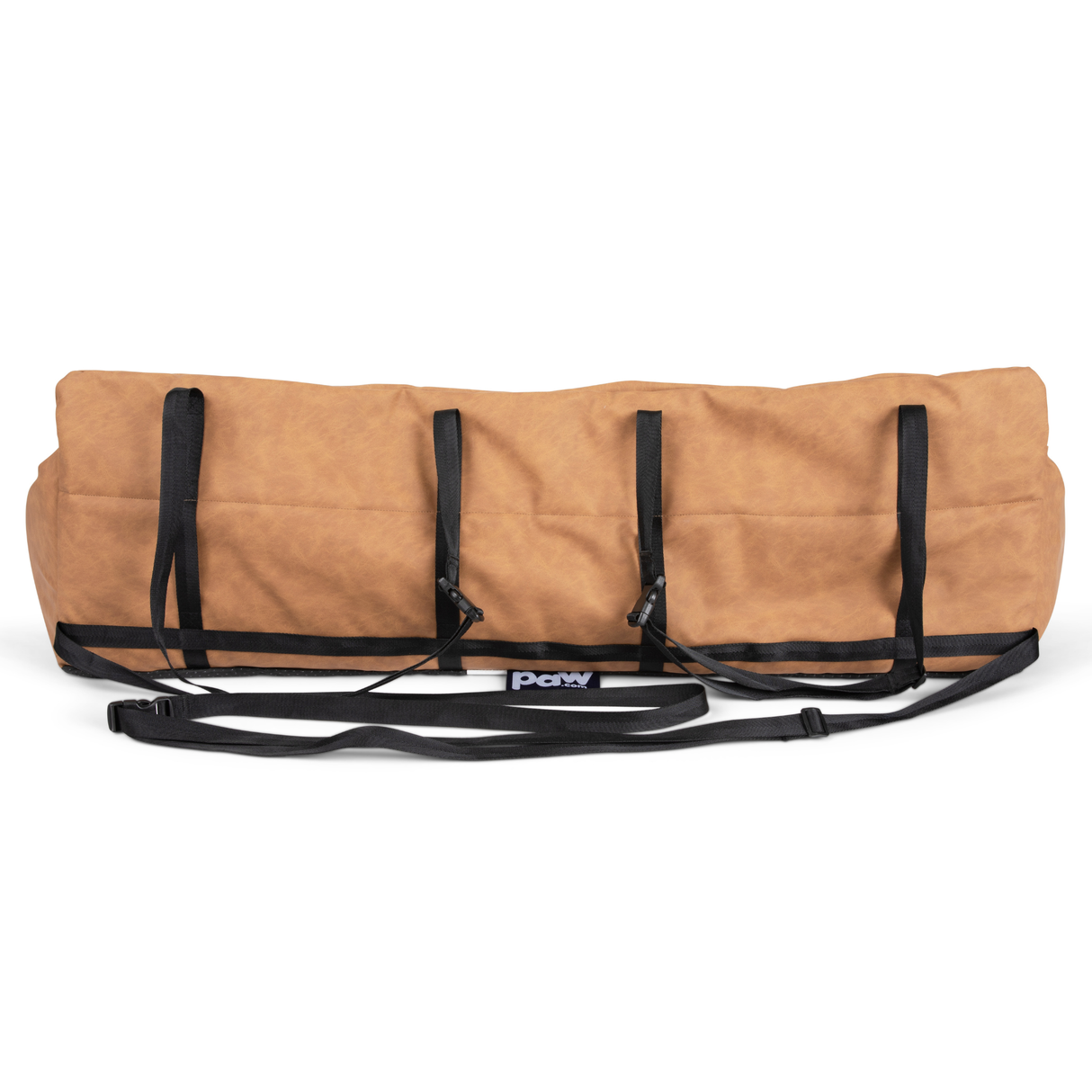 PupProtector™ Faux Leather Memory Foam Dog Car Bed - Camel From Paw.com