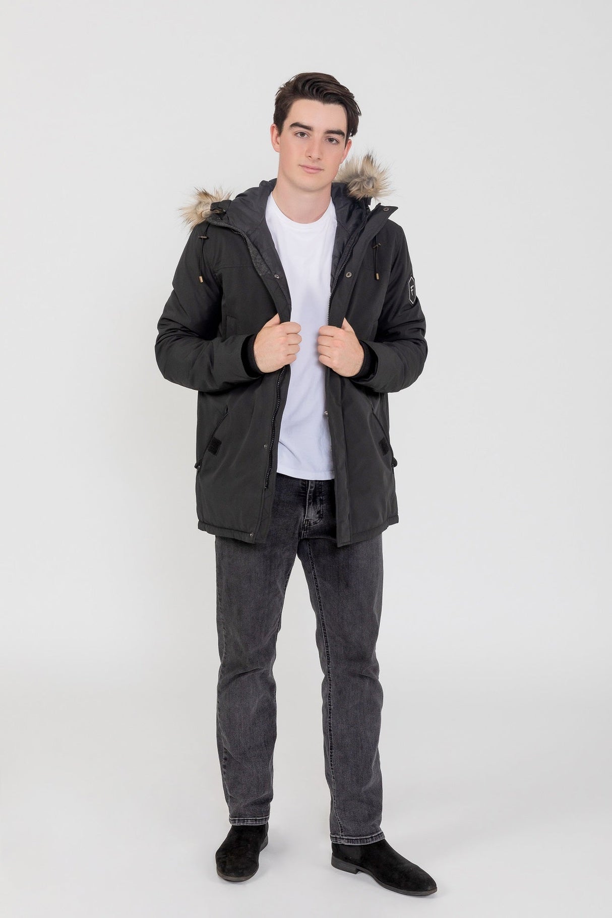 Men's Hudson Ultra Lite Hooded Winter Parka Coat From FAD