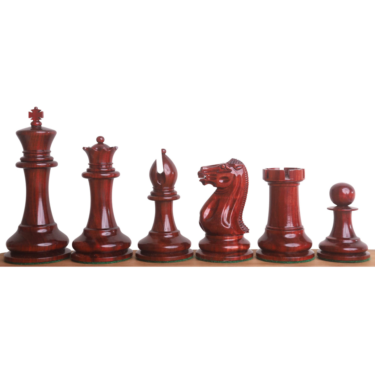 Original Staunton Chess Set- Chess Pieces Only- Lacquered Distress Antiqued Boxwood & Bud Rosewood - 4.5" King From Royal Chess Mall