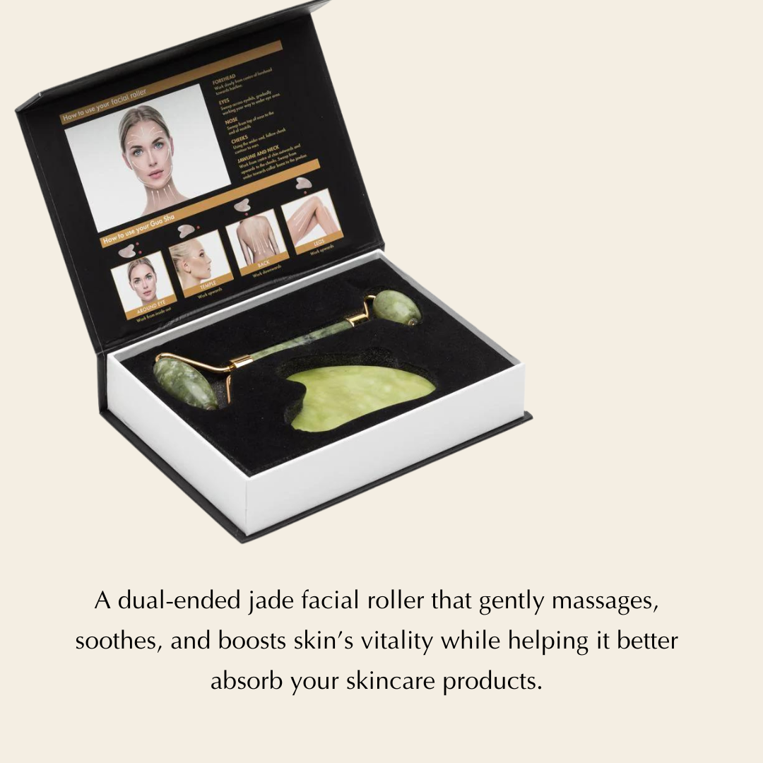 Natural Jade Roller and Gua Sha - Puffiness Reduction from Epilynx Skincare and Cosmetics
