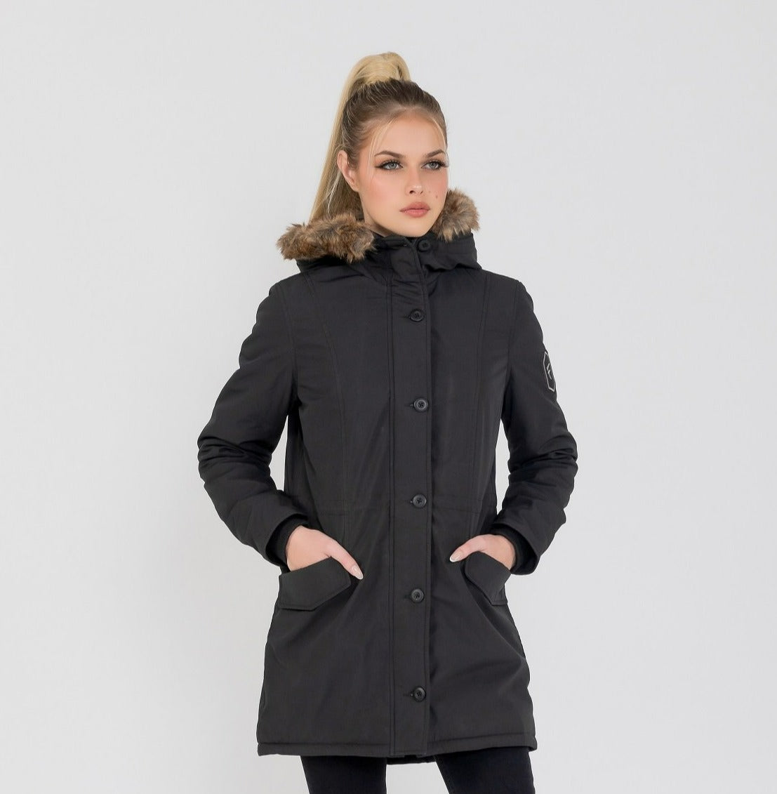 Women's Louise Ultra Lite Hooded Winter Parka Coat From FAD