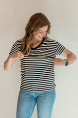 V-Neck Full Zip Breastfeeding Tee From Movemama