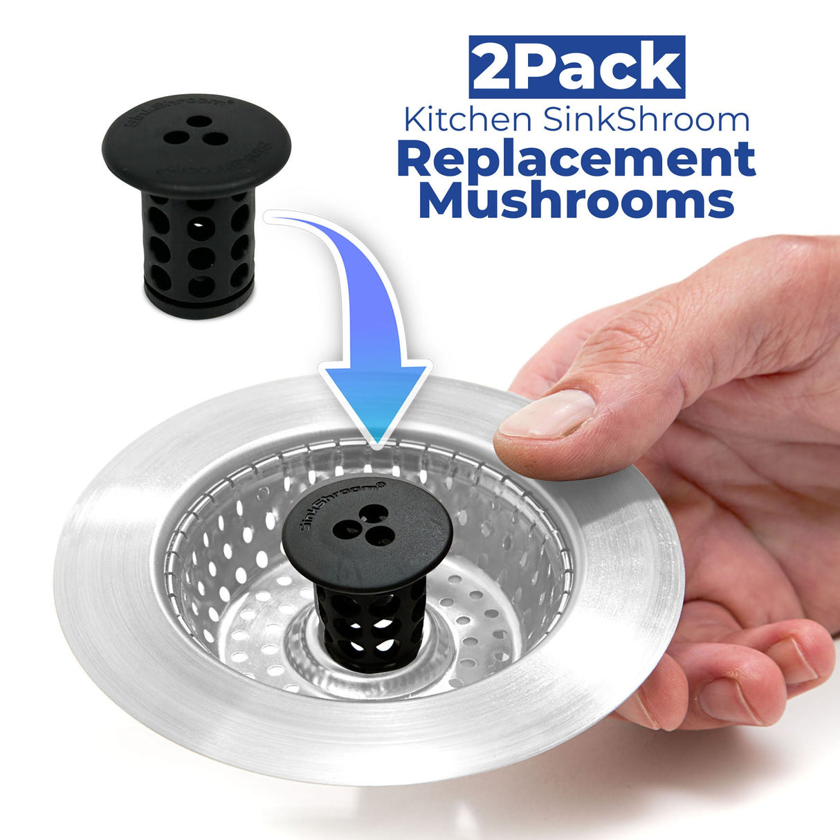 REPLACEMENT MINI MUSHROOM 2-PACK FOR KITCHEN SINKSHROOM from TubShroom.com