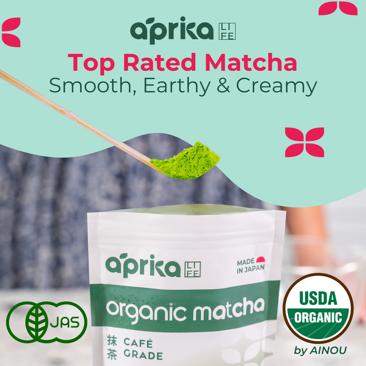 Organic Japanese Matcha Green Tea Powder from Aprika Life