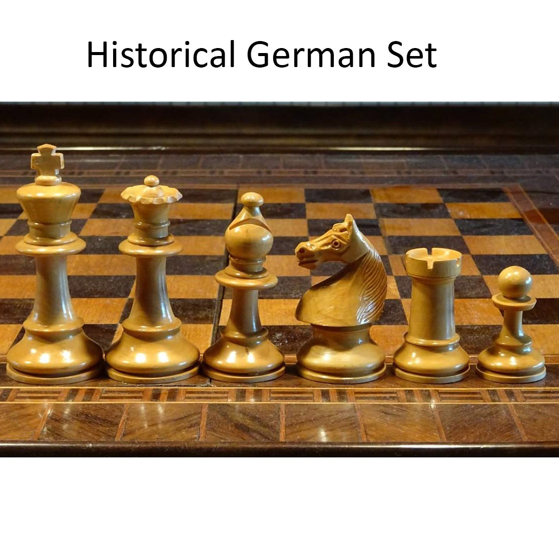 German Collectors' 1920's Chess Set- Chess Pieces Only- Golden Rosewood - 4.1" From Royal Chess Mall