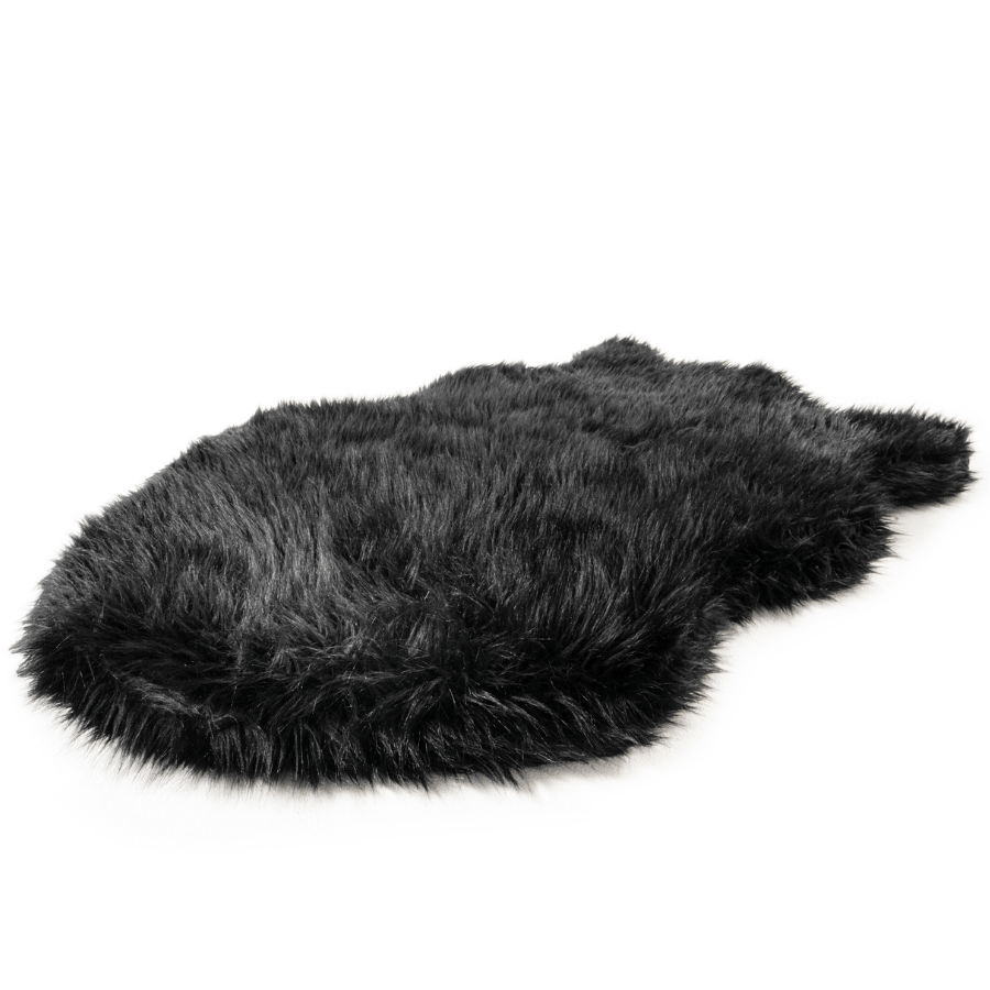 PupRug by Paw.com™  Faux Fur Orthopedic Dog Bed - Curve Midnight Black from Paw.com