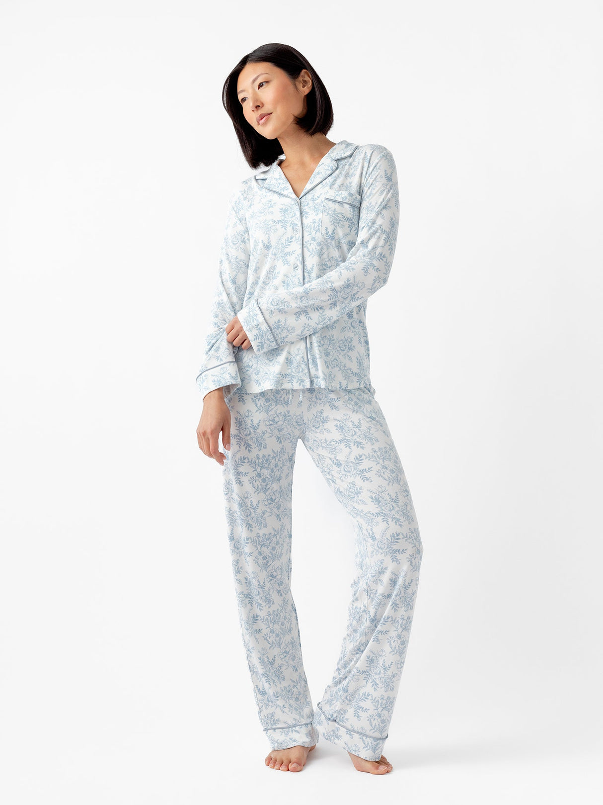 Women's Bamboo Stretch-Knit Long Sleeve Pajama Set from Cozy Earth