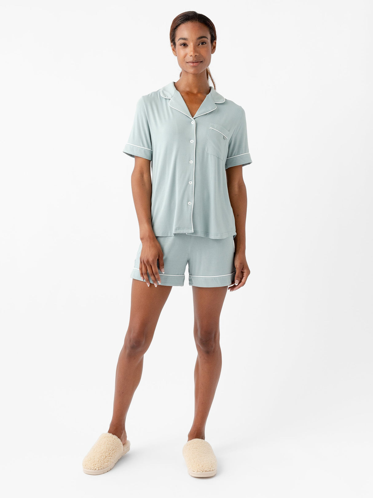 Women's Bamboo Stretch-Knit Short Sleeve Pajama Set from Cozy Earth