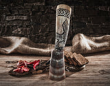Curved Drinking Horn Bundle with Stand & Holster from Norse Tradesman