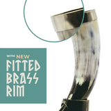 Curved Drinking Horn Bundle with Stand & Holster from Norse Tradesman