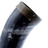 Curved Drinking Horn Bundle with Stand & Holster from Norse Tradesman