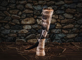 Curved Drinking Horn Bundle with Stand & Holster from Norse Tradesman