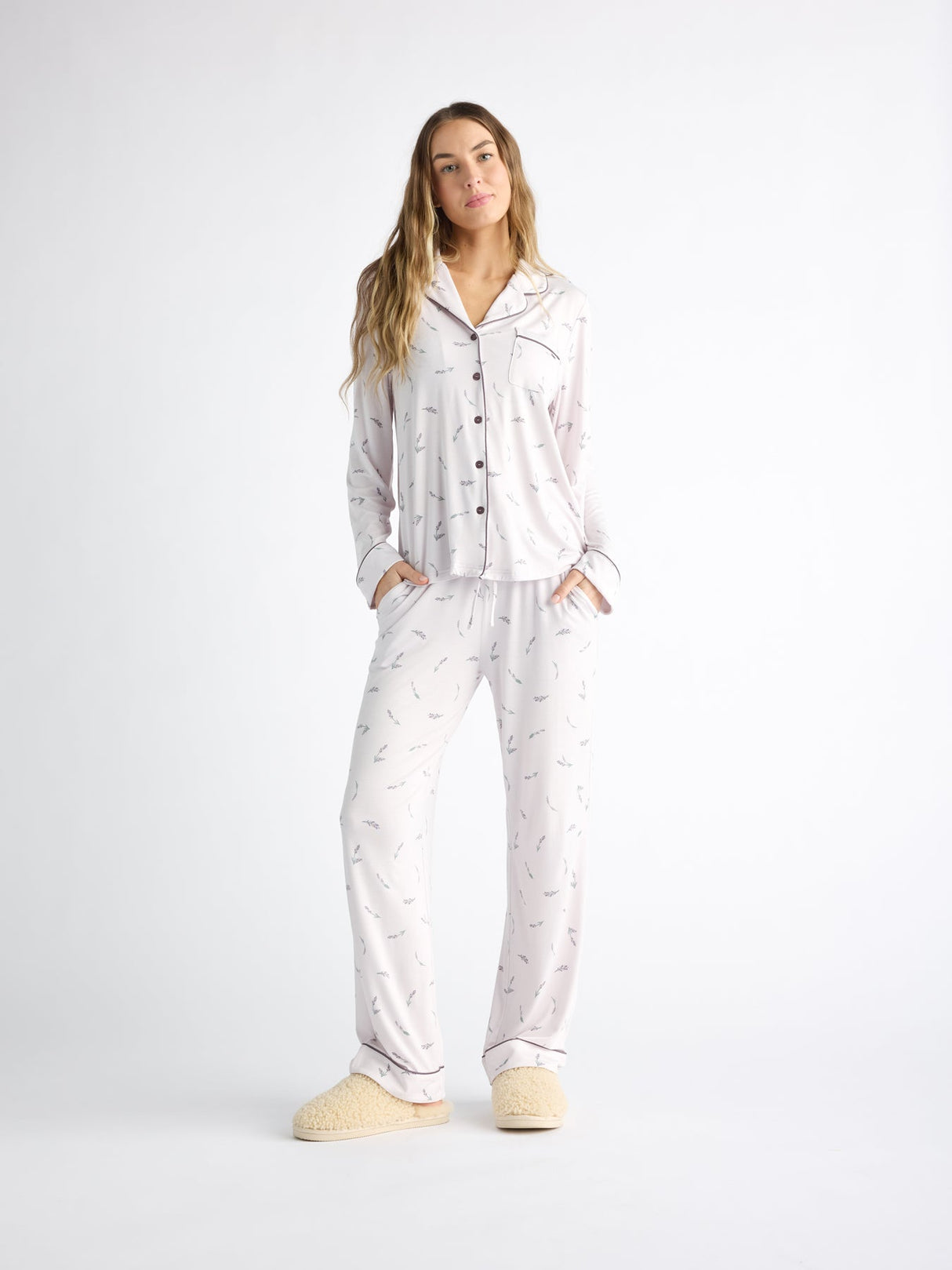 Women's Bamboo Stretch-Knit Long Sleeve Pajama Set from Cozy Earth