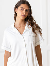 Women's Bamboo Stretch-Knit Short Sleeve & Pant Pajama Set from Cozy Earth