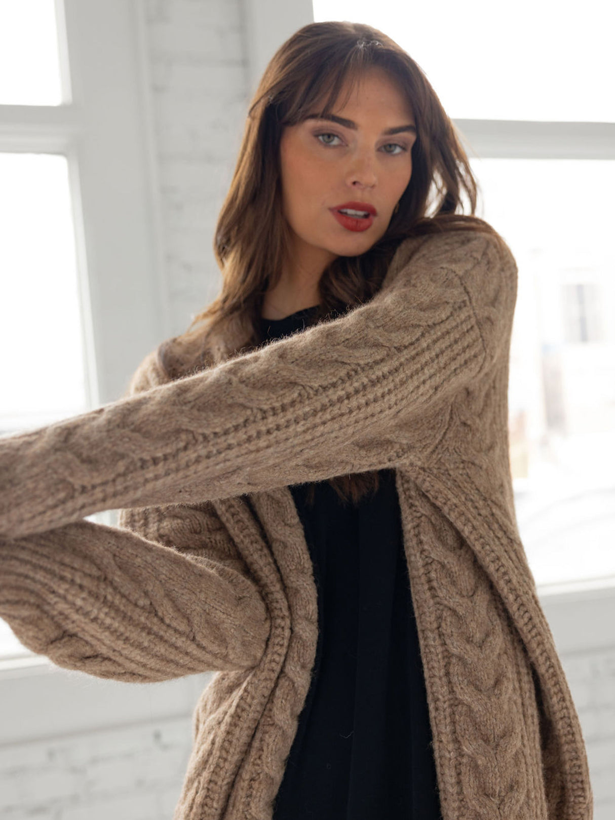 Oversized Cable Knit Cardigan from Cozy Earth
