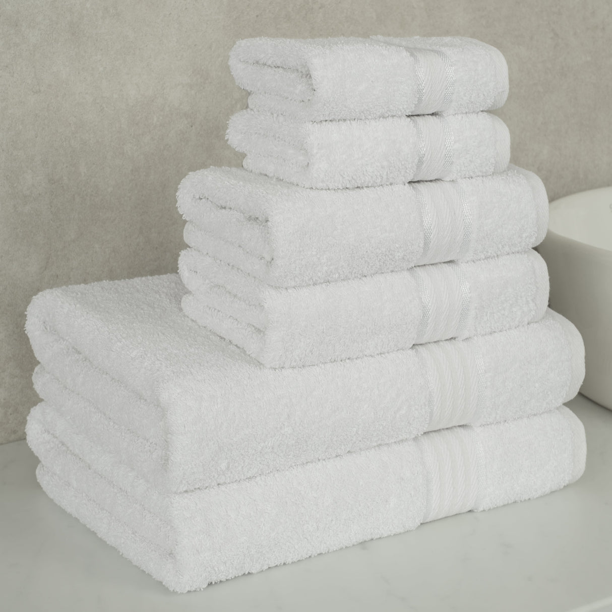Salem Linen 6 Piece 100% Cotton Bath Towel Set From American Soft Linen