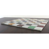 Borderless Marble Luxury Chess Board-White & Multi Coloured Semi-Precious Stones 18'' From Royal Chess Mall
