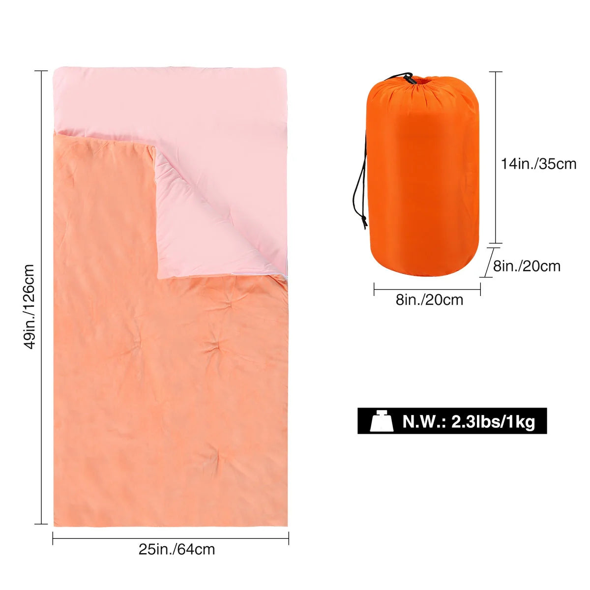 Soft Cotton Sleeping Bag for Boys and Girls Blue Pink from Redcamp