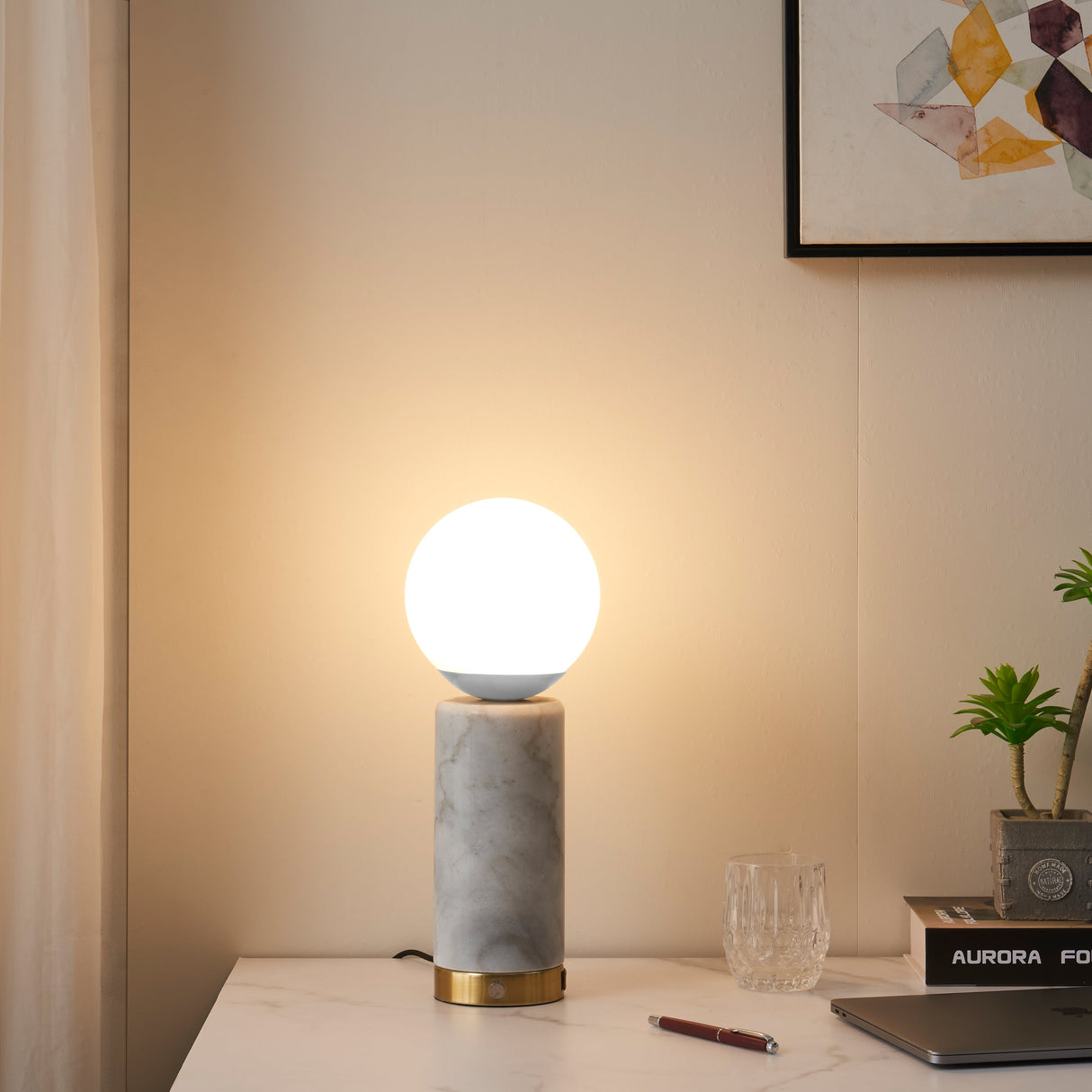 Marble Glow Table Lamp From Ozarké