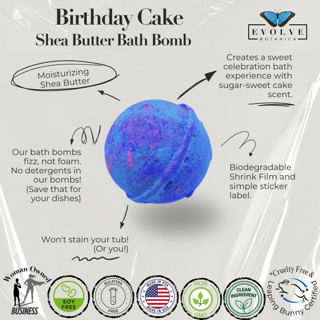 Bath Bomb - Birthday Cake from Evolve Botanica