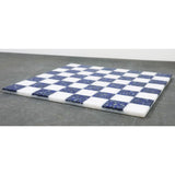 Borderless Marble Stone Luxury Chess Board 15''- Lapis lazuli Blue and White From Royal Chess Mall