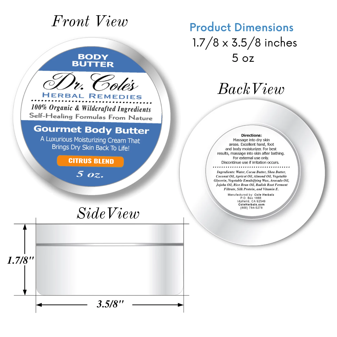 Dr. Cole's Gourmet Body Butter - CITRUS BLEND From Dr. Cole's Herbal Remedies