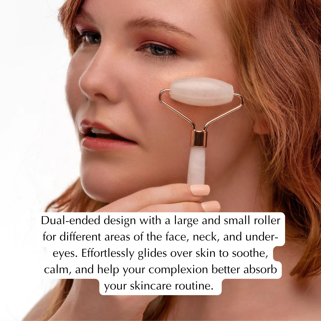 Genuine Rose Quartz Roller - Massage for Skin Tightening and Firming from Epilynx Skincare and Cosmetics