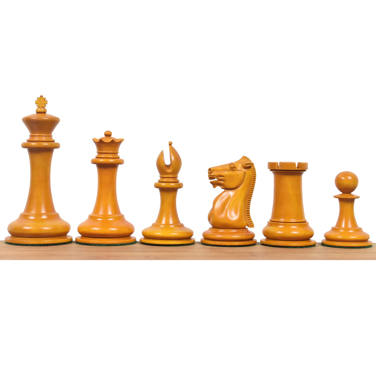 Leuchars Cook Staunton Chess Set- Chess Pieces Only - Ebony Wood & Antiqued Boxwood - 4.5" From Royal Chess Mall