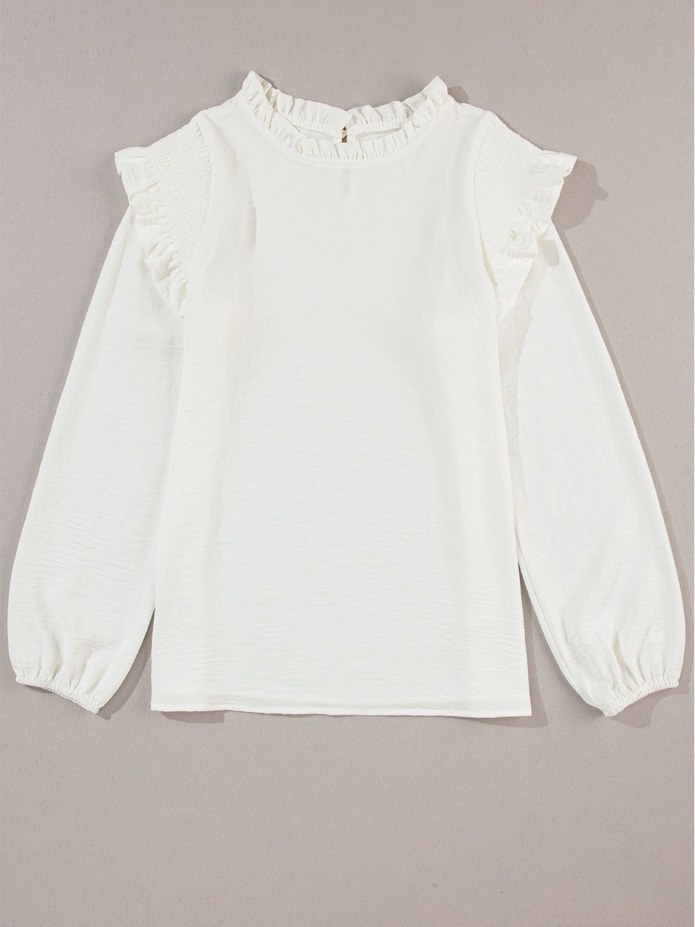 Alluring White Ruffle Blouse from MsDressly