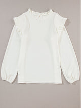 Alluring White Ruffle Blouse from MsDressly