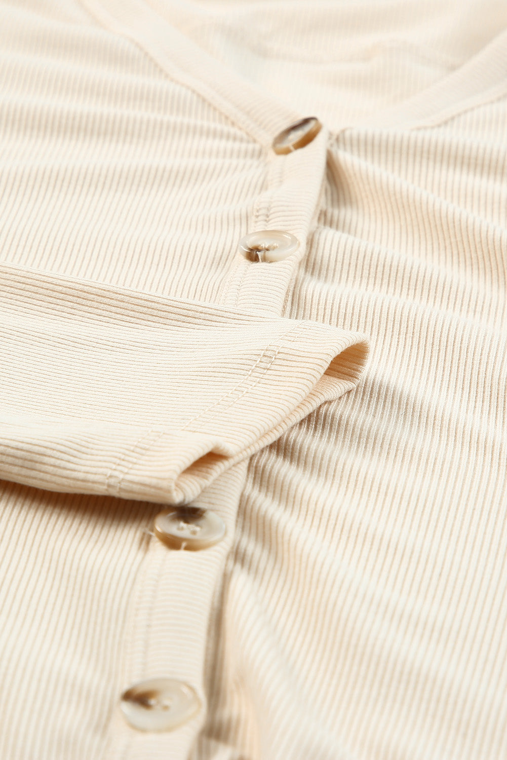 Apricot V-Neck Button-Up Cardigan with Pockets from MsDressly