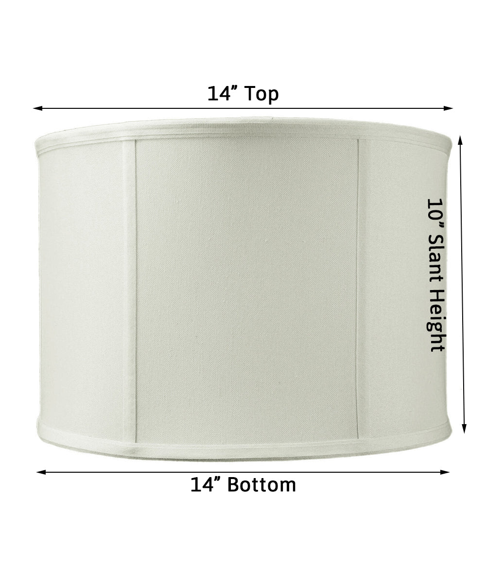 Drum Lamp Shade Premium Light Oatmeal Linen 14"W x 10"H from LampsUSA